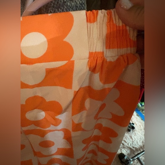 NWT Floral Orange Set. Shirt Buttons Down $ Wide Leg Pant. S, M, L, XL and XXL. - Picture 12 of 16